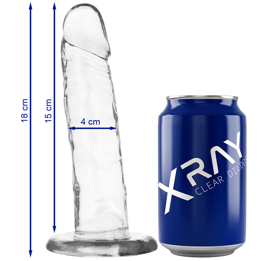 X RAY - DILDO TRANSPARENTE 18 CM -O- 4 CM - VIBRA24 SEXSHOP