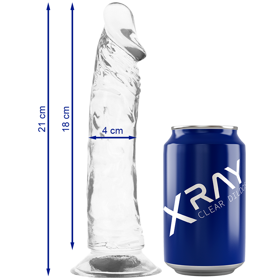 X RAY - DILDO TRANSPARENTE 21 CM -O- 4 CM - VIBRA24 SEXSHOP