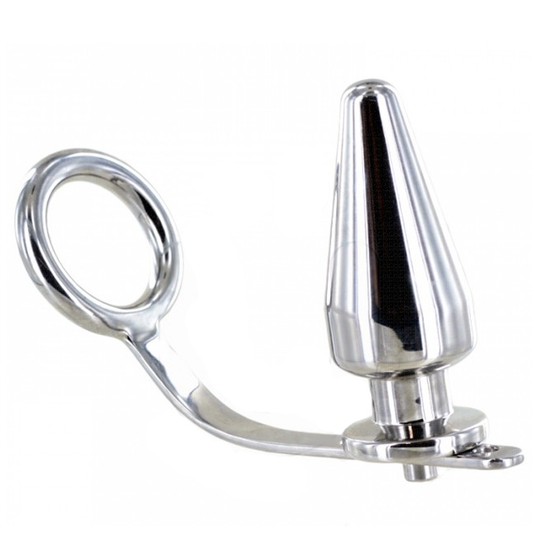 METAL HARD - ANEL DE AO COM PLUG ANAL 45 X 50MM - VIBRA24 SEXSHOP
