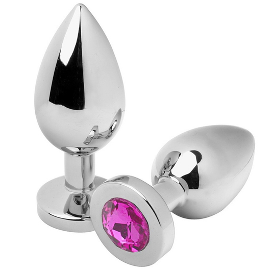 METAL HARD - PLUG ANAL DIAMANTE ROSA PEQUENO 5,71CM - VIBRA24 SEXSHOP