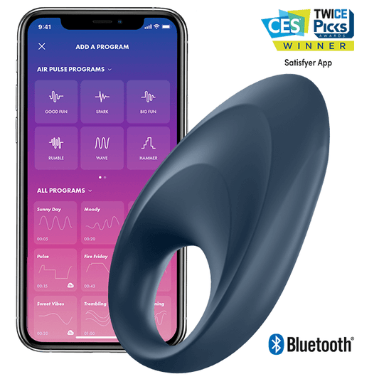SATISFYER - APLICATIVO VIBRADOR DE UM ANEL MIGHTY - VIBRA24 SEXSHOP