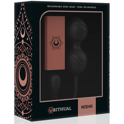 RITHUAL - Bolas de Kegel Vibratórias Recarregáveis Nisha Pretas para Fortalecimento do Assoalho Pélvico - VIBRA24 SEXSHOP