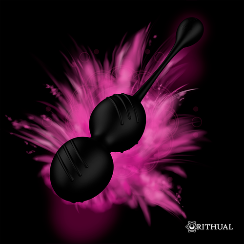RITHUAL - Bolas de Kegel Vibratórias Recarregáveis Nisha Pretas para Fortalecimento do Assoalho Pélvico - VIBRA24 SEXSHOP