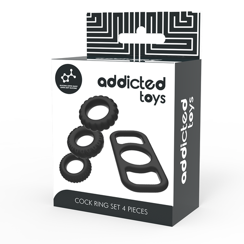 ADDICTED TOYS - Anel de Pénis Conjunto de Anéis de Galo 4 Peças - VIBRA24 SEXSHOP