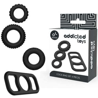 ADDICTED TOYS - Anel de Pénis Conjunto de Anéis de Galo 4 Peças - VIBRA24 SEXSHOP