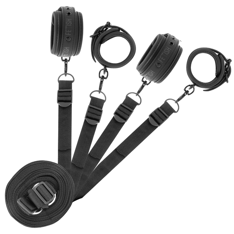FETISH SUBMISSIVE - CONJUNTO DE ALGEMAS E GRAVATAS COM FORRO DE NOPRENE - VIBRA24 SEXSHOP