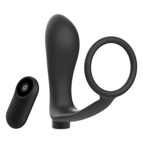 Anel de Pénis com Controle Remoto Recarregável - Plug Anal Preto Addicted Toys - VIBRA24 SEXSHOP