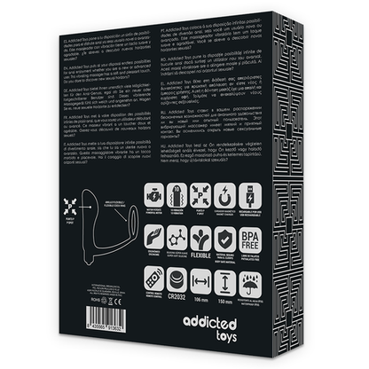 Anel de Pénis com Controle Remoto Recarregável - Plug Anal Preto Addicted Toys - VIBRA24 SEXSHOP