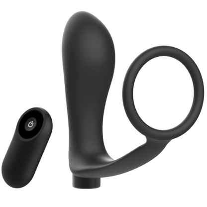 Anel de Pénis com Controle Remoto Recarregável - Plug Anal Preto Addicted Toys - VIBRA24 SEXSHOP