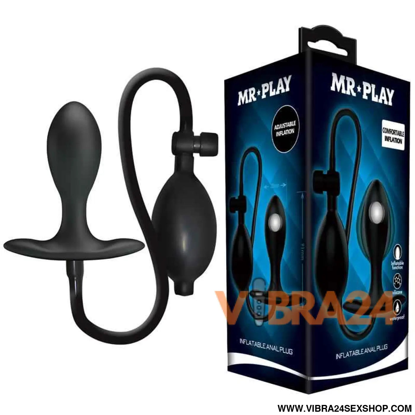 Inflatable Anal Plug with Internal Ball Weight