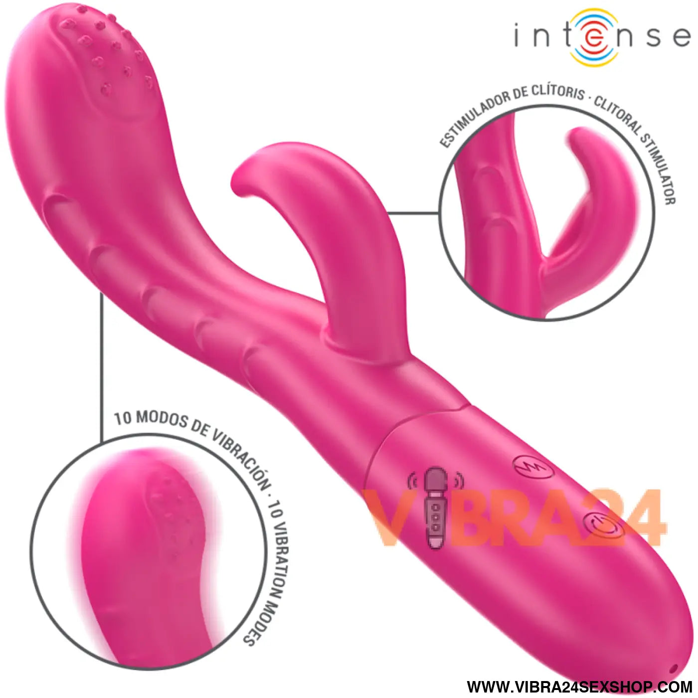 INTENSE - AMARA VIBRADOR COM LÍNGUA ESTIMULANTE 10 VIBRAÇÕES ROSA