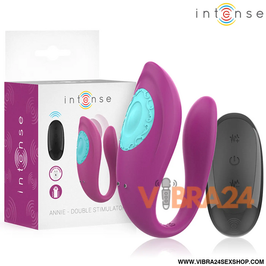 INTENSE - ANNIE VIBRADOR E ESTIMULADOR EM FORMA DE U ROXO CONTROLE REMOTO