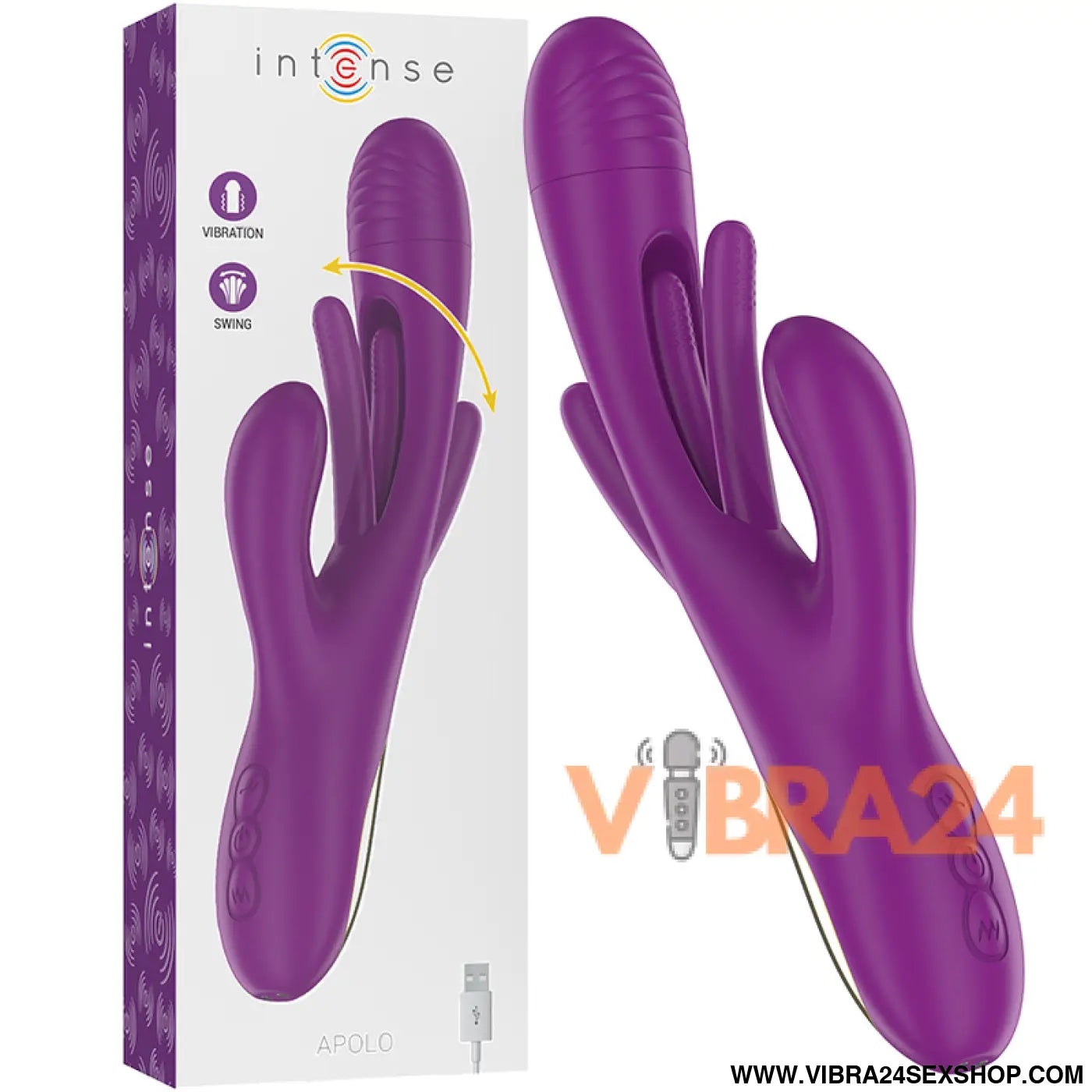INTENSE - APOLO VIBRADOR MULTIFUNO RECARREGVEL 7 VIBRAÕES COM LÍNGUA OSCILANTE ROXA