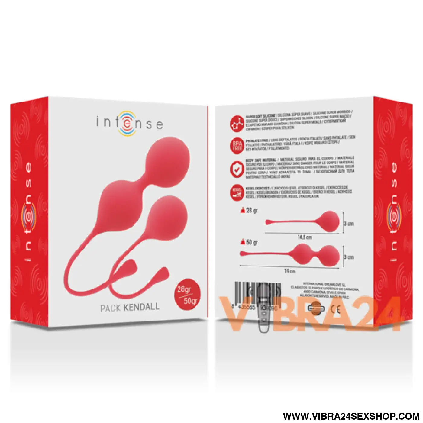 INTENSE - Bolas Kegel Intensas Kendall Vermelho - VIBRA24 SEXSHOP