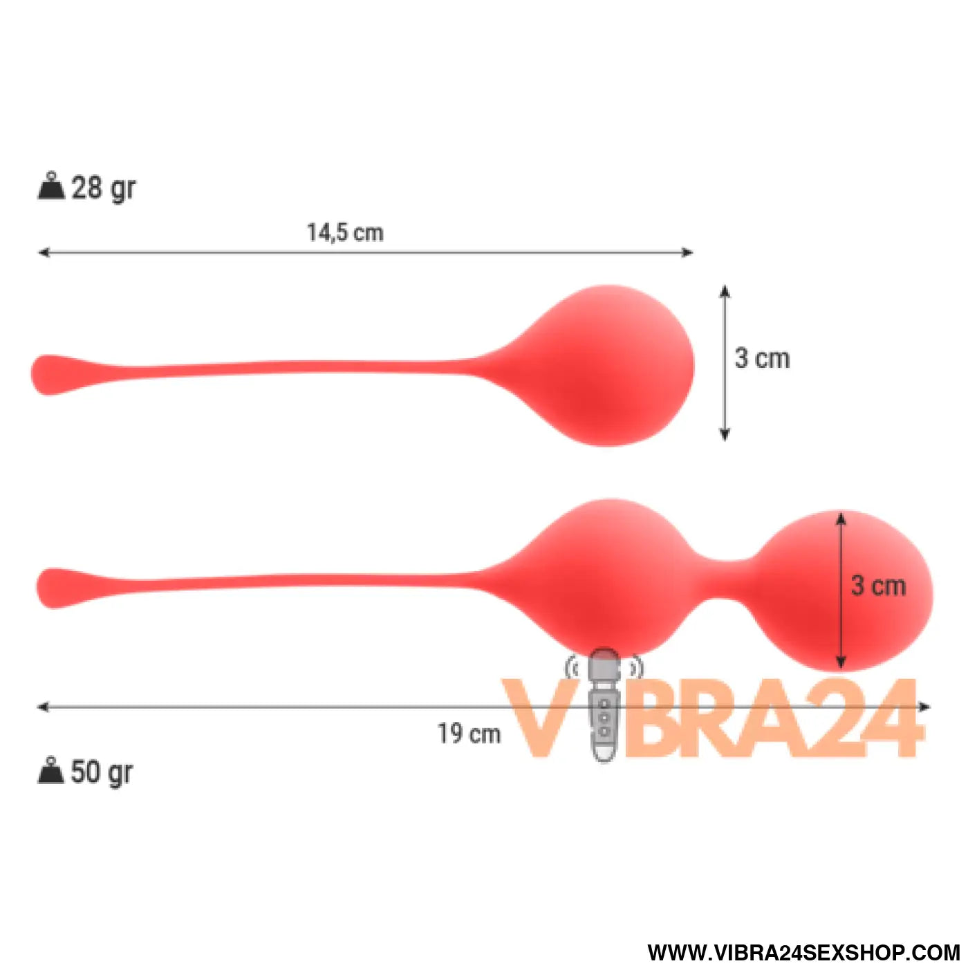 INTENSE - Bolas Kegel Intensas Kendall Vermelho - VIBRA24 SEXSHOP