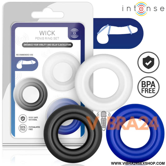 Intense – Conjunto de 3 Anéis Penianos: Versatilidade em Silicone Médico com Design Ergonômico e Cores Variadas