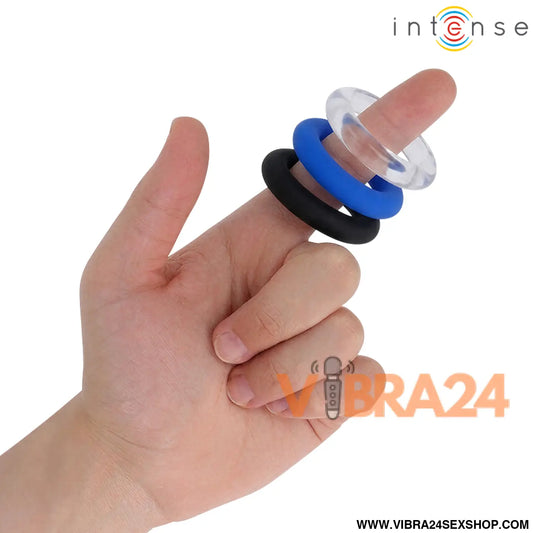 Intense – Conjunto de 3 Anéis Penianos: Versatilidade em Silicone Médico com Design Ergonômico e Cores Variadas