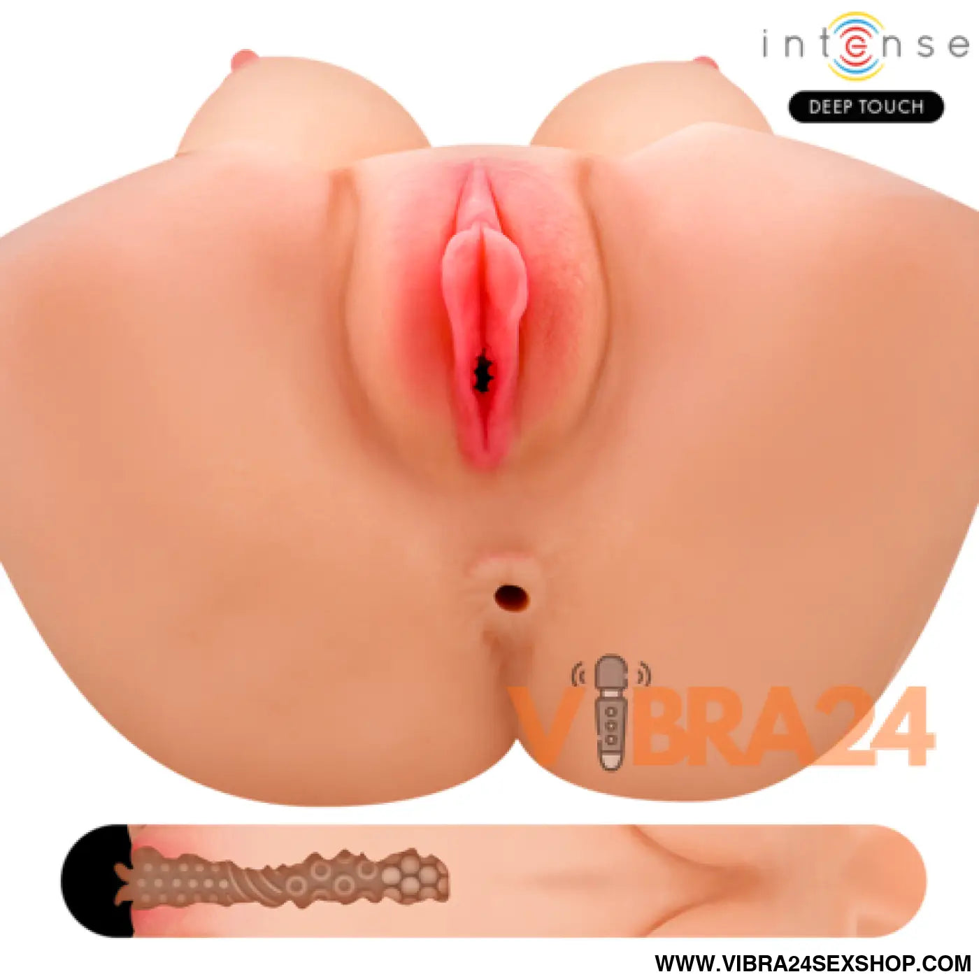 INTENSE DEEP TOUCH - VERO TORSO VAGINAL COM EFEITOS DE SUCÇÃO CALOR VIBRAÇÃO E VOZ L 5,5 KG