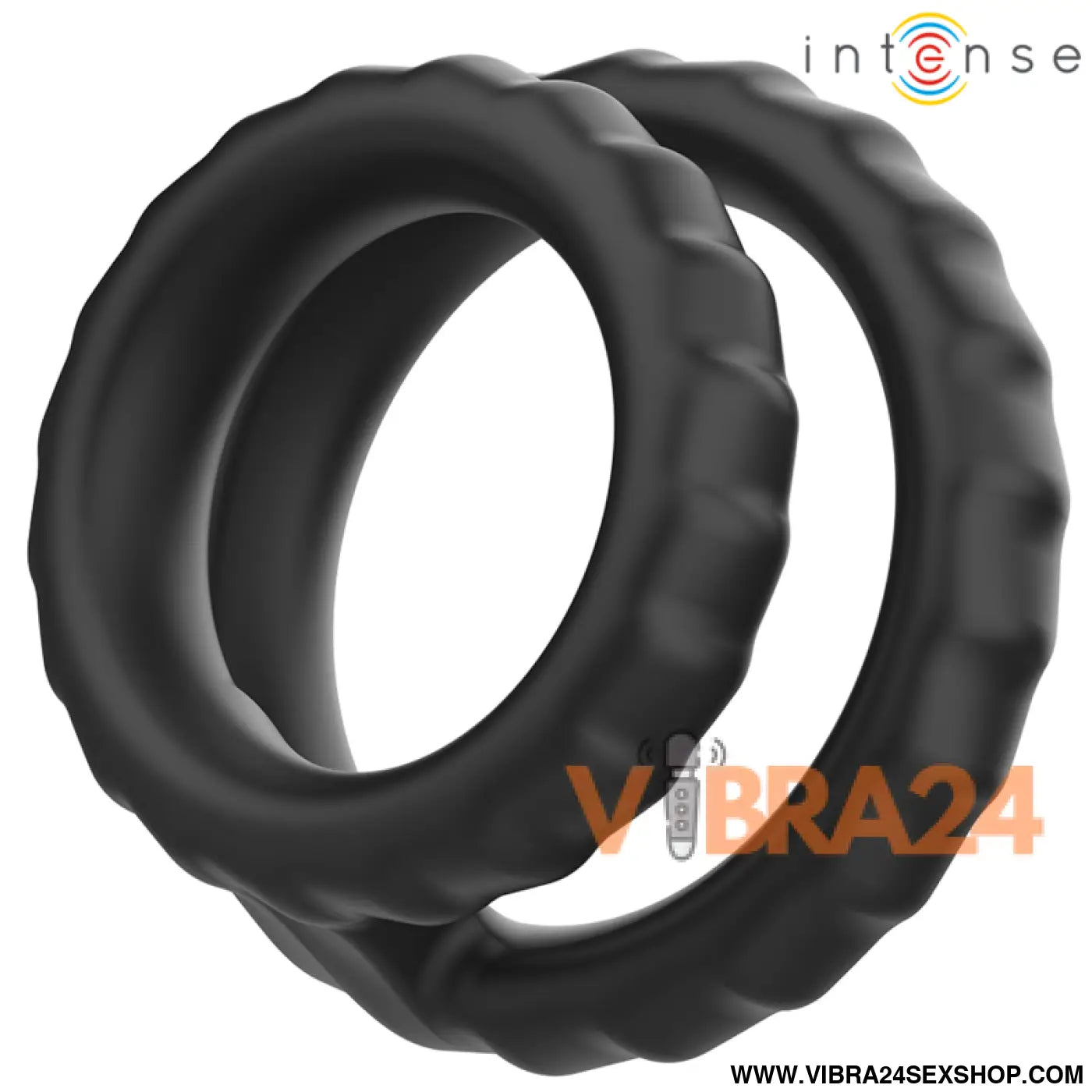 INTENSE - DEWEY ANEL DE PÊNIS DUPLO SILICONE PRETO MODELO 2