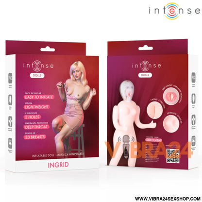 INTENSE DOLLS - INGRID BONECA INSUFLÁVEL COM TRÊS ORIFÍCIOS
