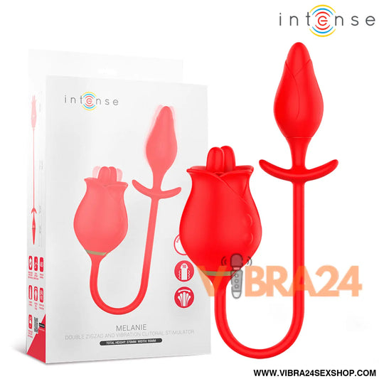 INTENSE - ESTIMULADOR DUPLO DE CLITÓRIS MELANIE COM LÍNGUA EM ZIGZAG