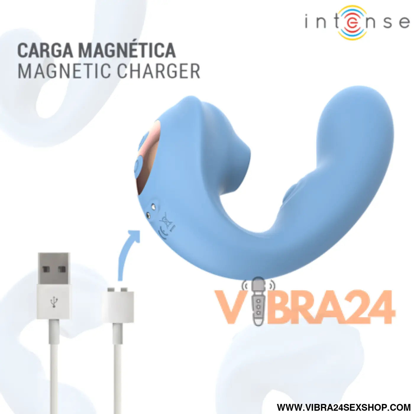 INTENSE - GINA - ESTIMULADOR CLITORIAL MULTIFUNCIONAL AZUL