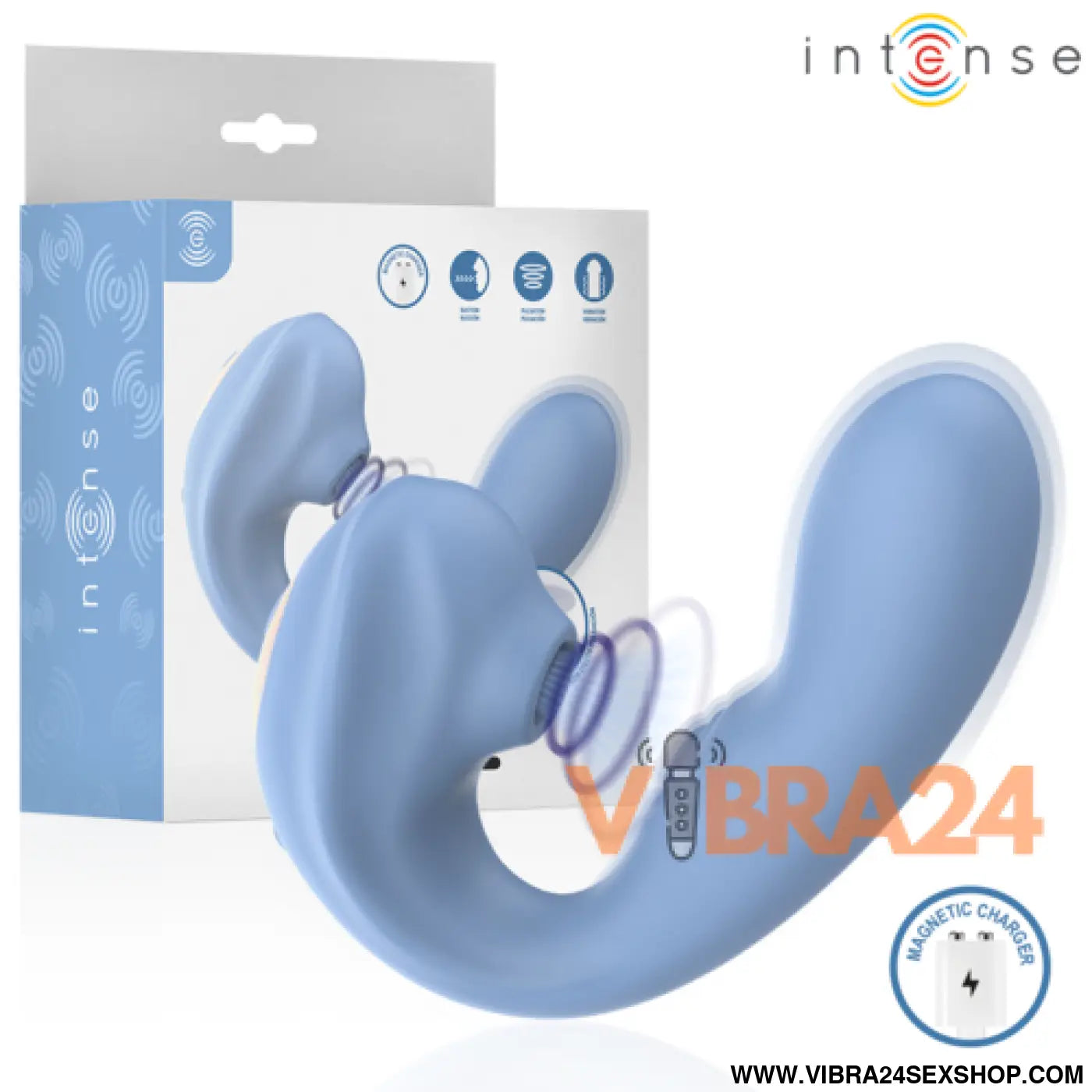INTENSE - GINA - ESTIMULADOR CLITORIAL MULTIFUNCIONAL AZUL