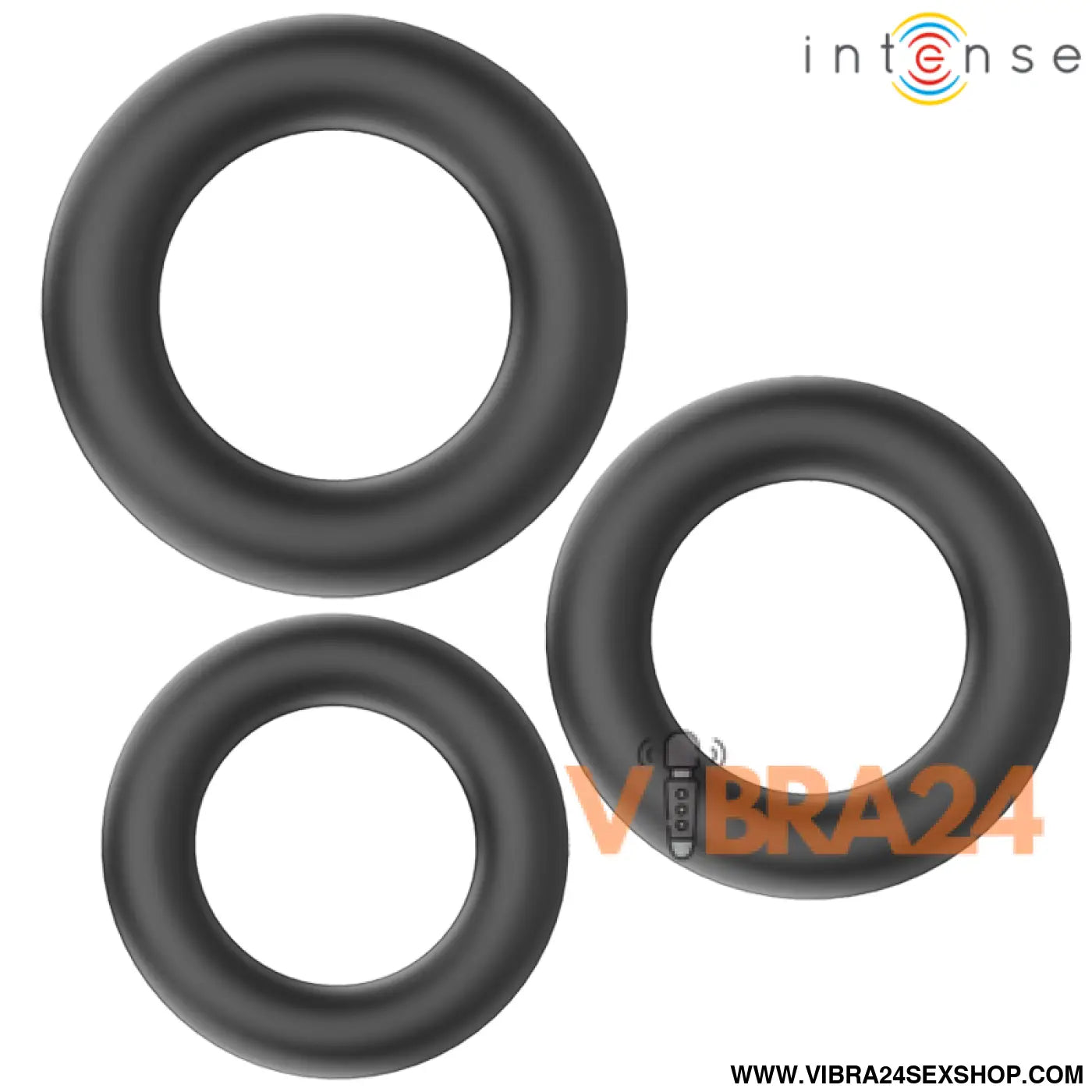 INTENSE - HUGH 3 ANÉIS DE SILICONE BÁSICOS PRETOS