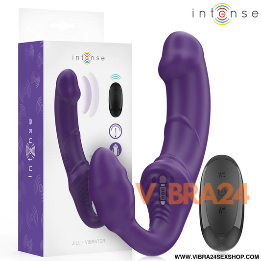 INTENSE - JILL VIBRADOR DUPLO 20 CM ROXO CONTROLE REMOTO