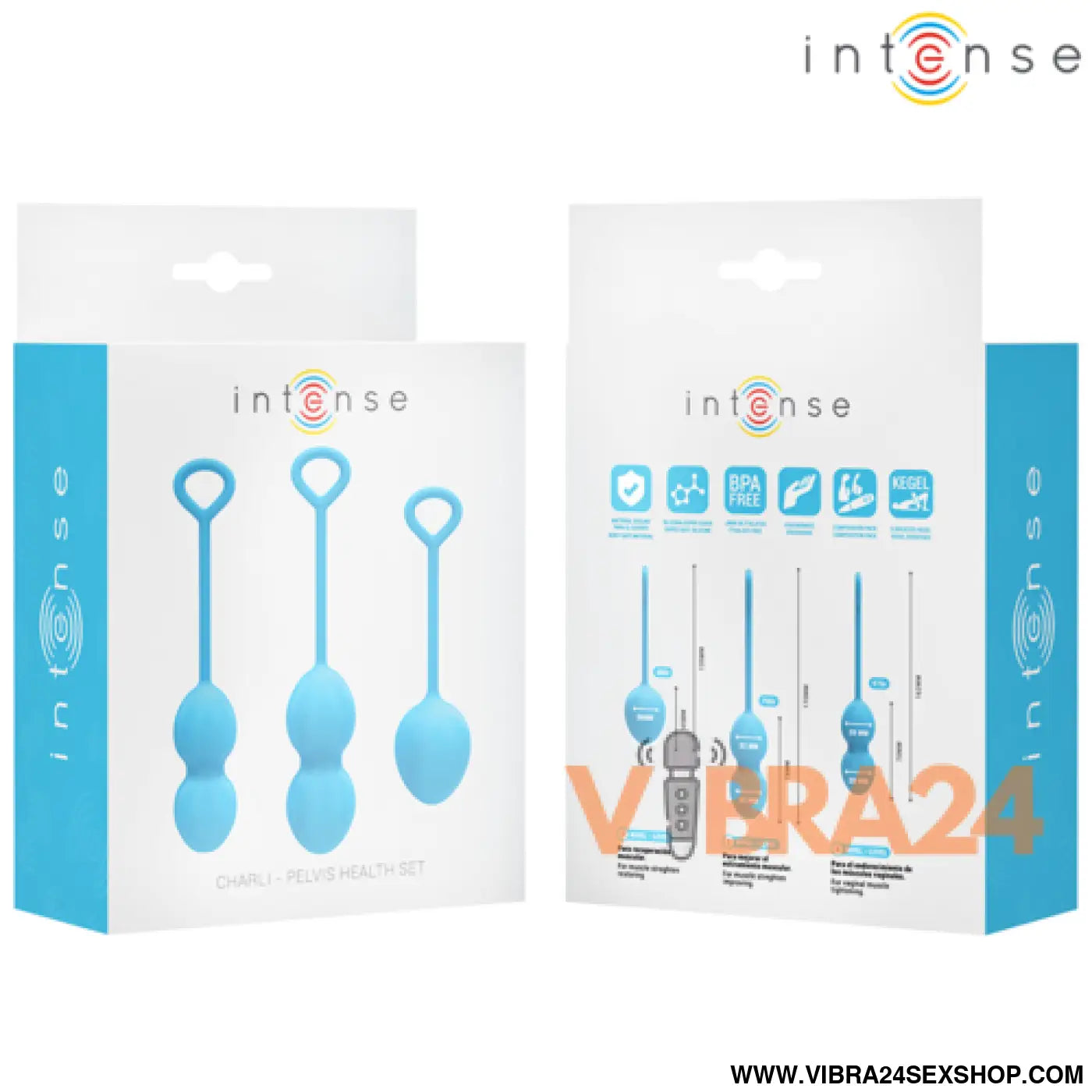INTENSE - KIT BOLAS DE KEGEL CHARLI AZUL - VIBRA24 SEXSHOP