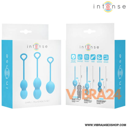 INTENSE - KIT BOLAS DE KEGEL CHARLI AZUL - VIBRA24 SEXSHOP