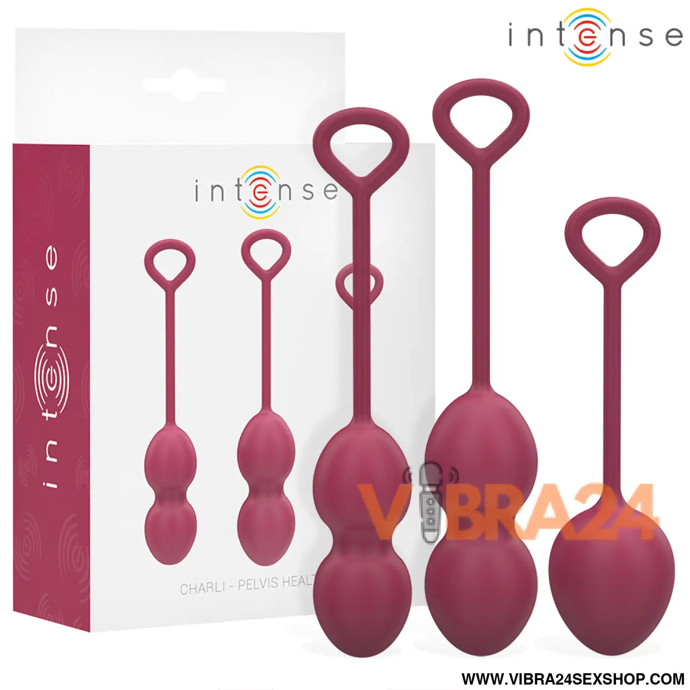 INTENSE - KIT CHARLI BOLA KEGEL BURGUNDY - VIBRA24 SEXSHOP