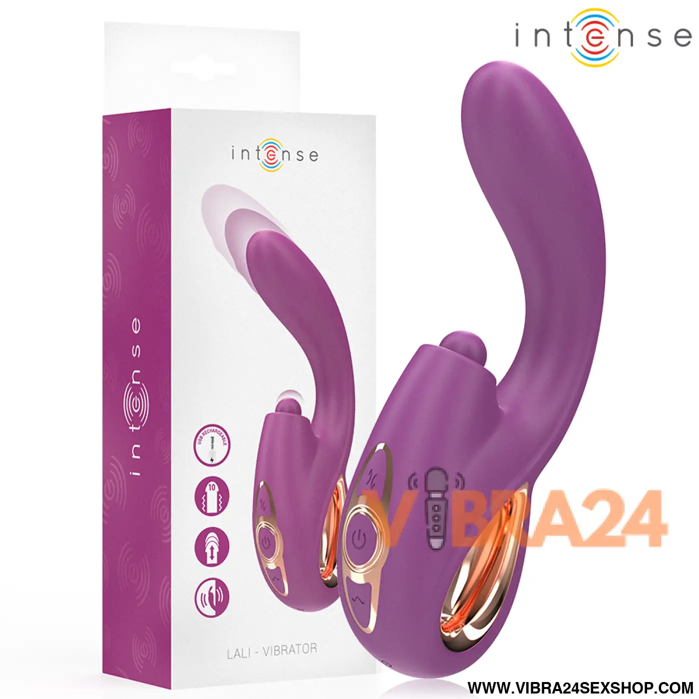 INTENSE - LALI MULTIFUNCIONAL VIBRADOR DE PONTO G COM BATIDA IMPULSÃO E VIBRAÇÃO ROXO
