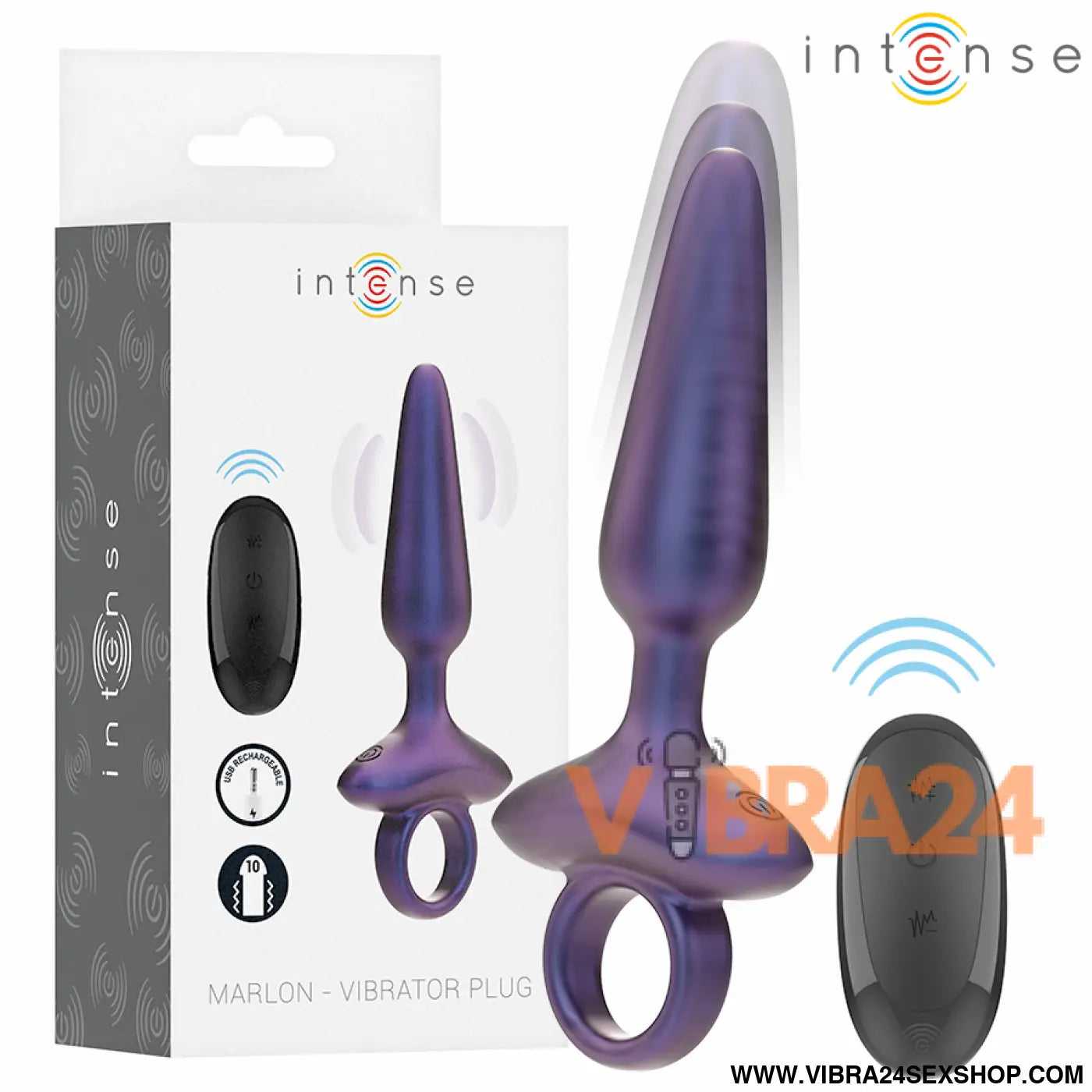 INTENSE - MARLON VIBRADOR ANAL PLUG MODELO 4 CONTROLE REMOTO