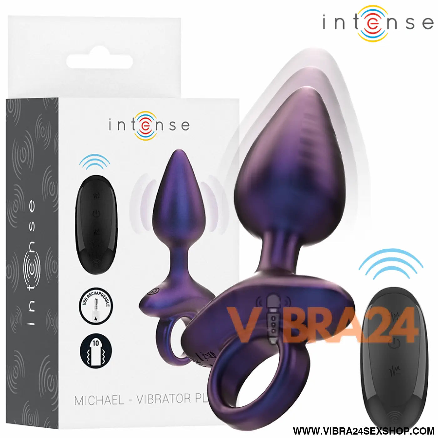 INTENSE - MICHAEL VIBRADOR ANAL PLUG MODELO 2 CONTROLE REMOTO