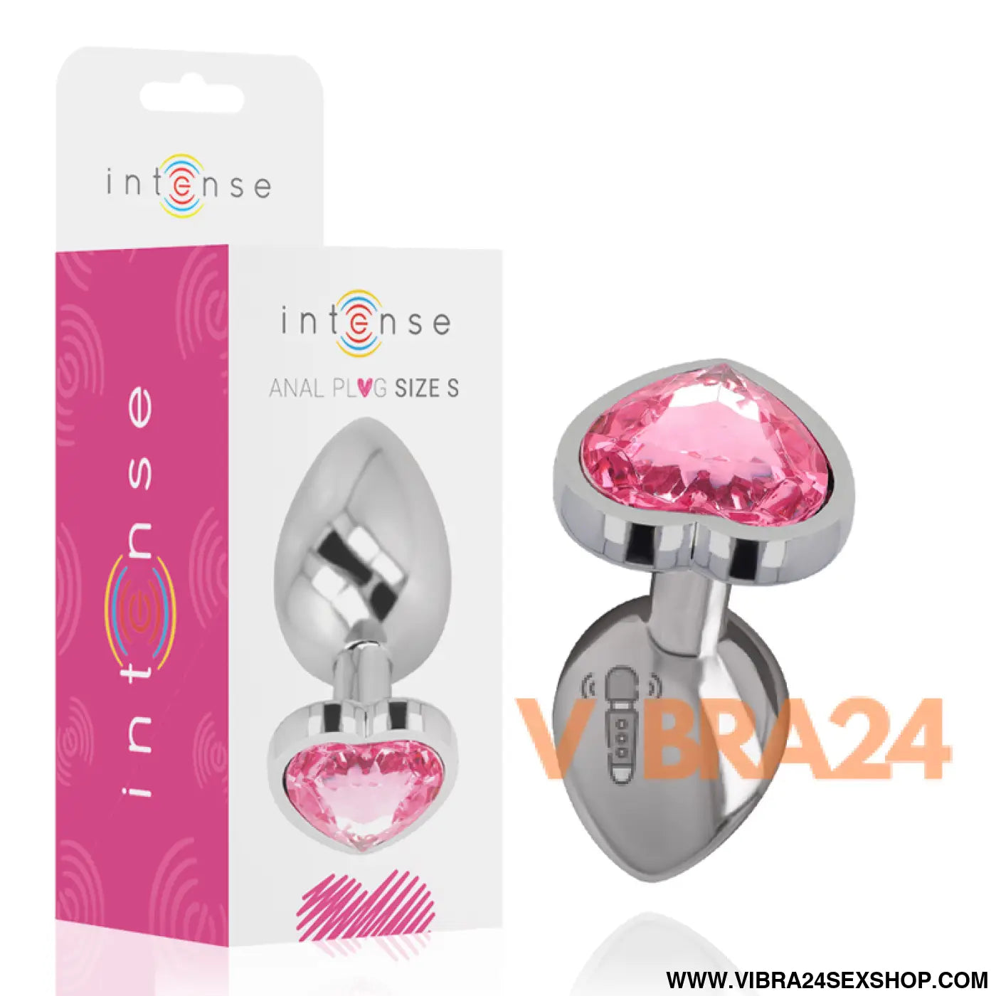 INTENSE - PLUG ANAL DE METAL ALUMÍNIO ROSA CORAO TAMANHO S