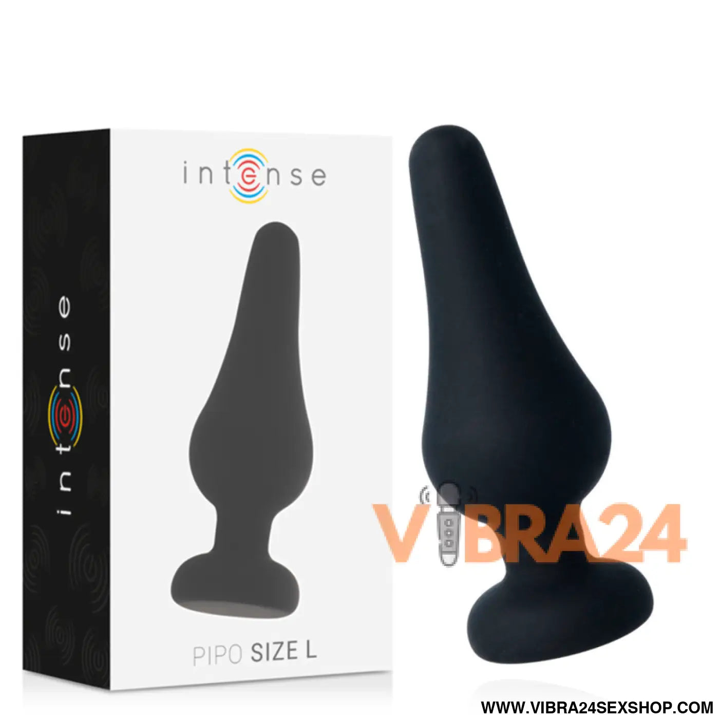 INTENSE - PLUG ANAL PIPO L SILICONE PRETO 13 CM