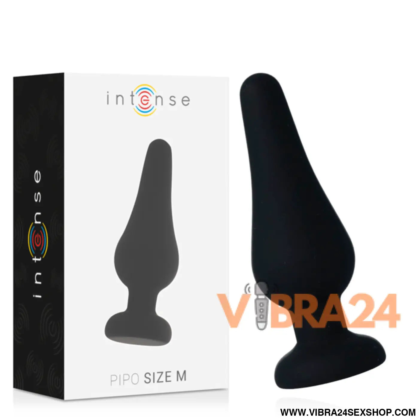 INTENSE - PLUG ANAL PIPO M SILICONE PRETO 11 CM