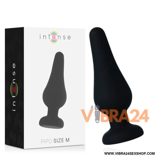 INTENSE - PLUG ANAL PIPO M SILICONE PRETO 11 CM