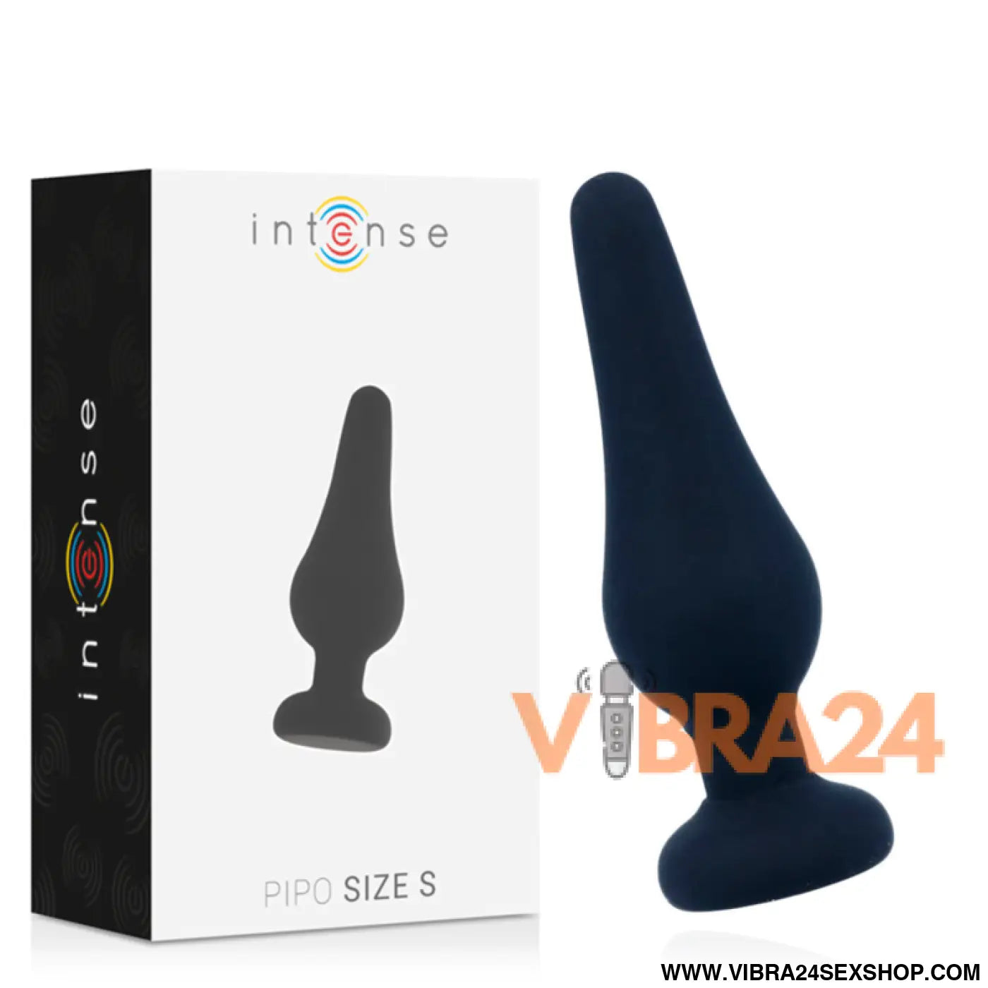 INTENSE - PLUG ANAL PIPO S SILICONE PRETO 9,8 CM