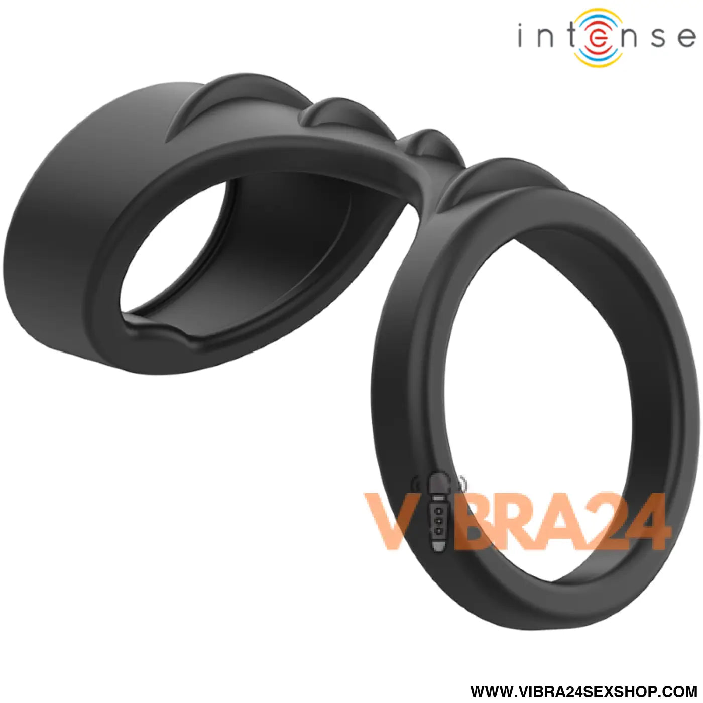 INTENSE - THEO ANEL DE SILICONE DUPLO PARA PÊNIS MODELO 3 PRETO