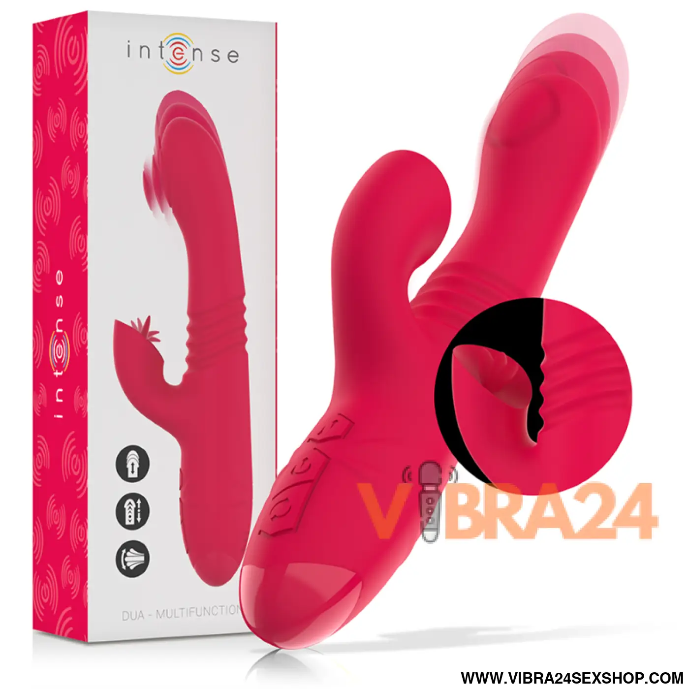 INTENSE - VIBRADOR UP & DOWN RECARREGVEL DUA MULTIFUNO COM LÍNGUA VERMELHA