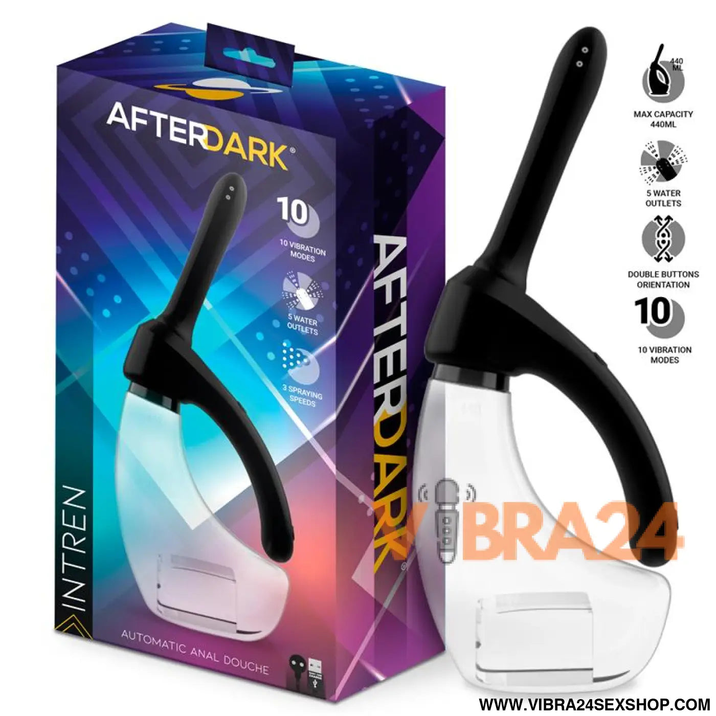 Intren Automatic Anal Douche with Vibration and 5 Water Outlets