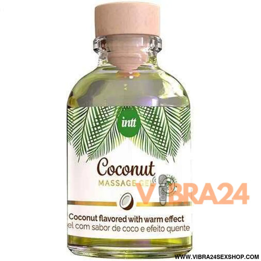 INTT - GEL DE MASSAGEM VEGANO COM SABOR COCO E EFEITO AQUECEDOR
