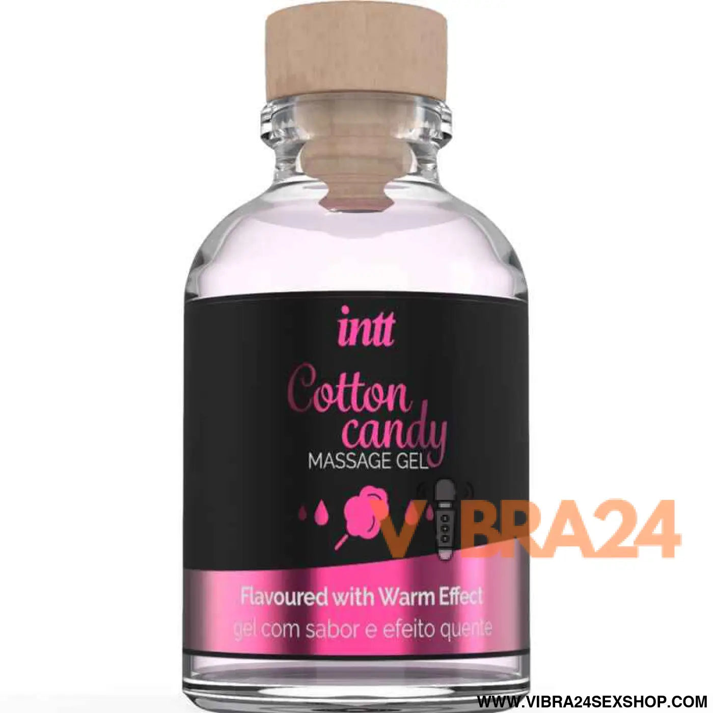 INTT MASSAGE & ORAL SEX - GEL DE MASSAGEM COM SABOR ALGODÃO DOCE E EFEITO AQUECENTE