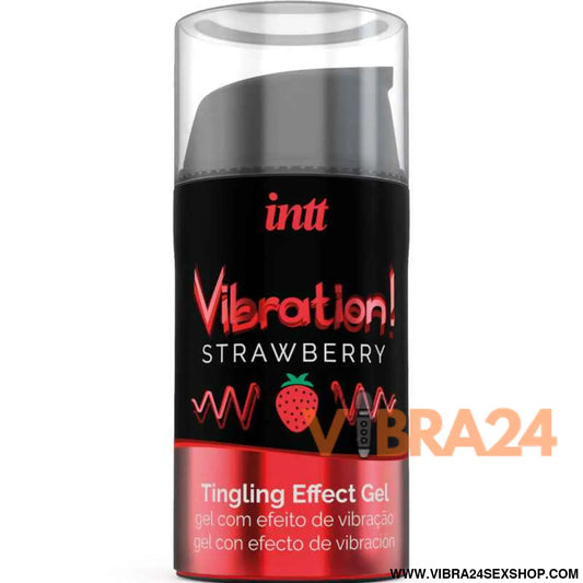 INTT - PODEROSO ESTIMULANTE ÍNTIMO GEL VIBRATÓRIO LÍQUIDO MORANGO 15 ML