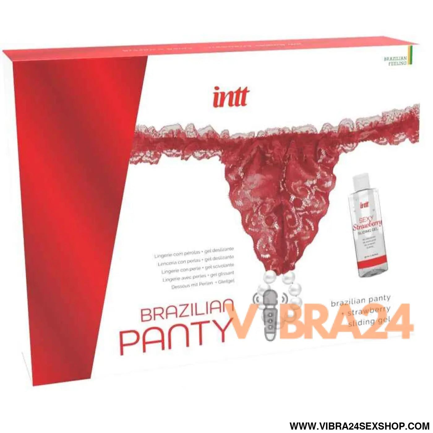 INTT RELEASES - CALÇA VERMELHA BRASILEIRA COM PÉROLAS E GEL LUBRIFICANTE 50 ML