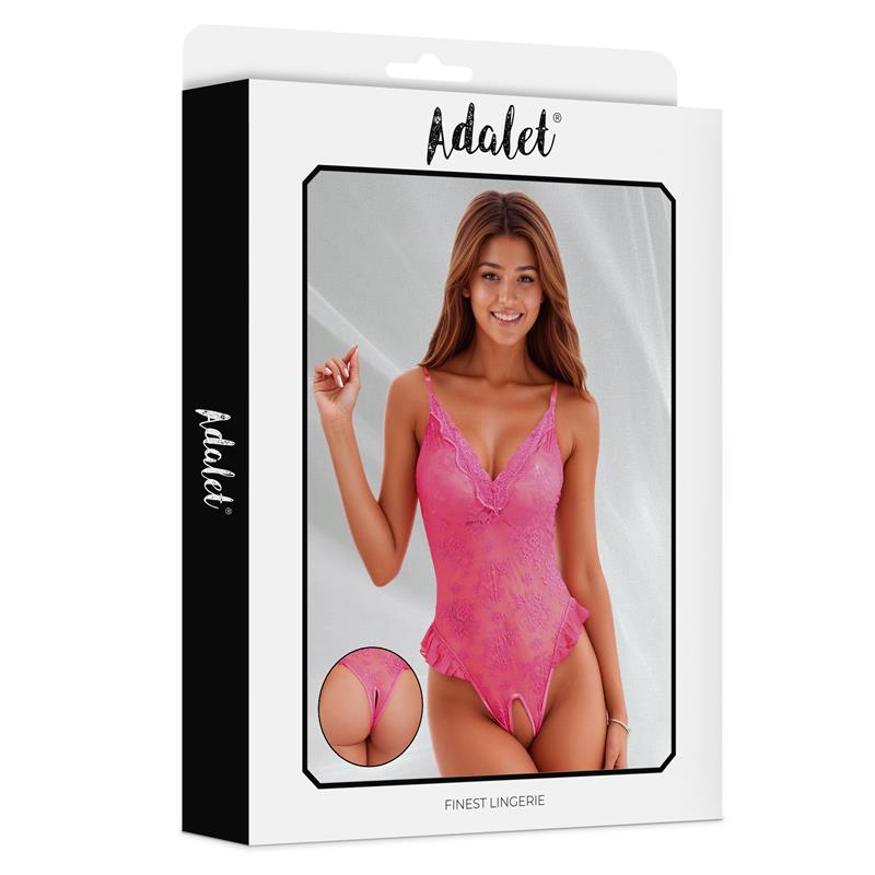 Adalet Lingerie – Iris: Open Teddy em Rosa com Design Ousado e Sofisticado para Momentos Especiais