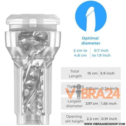 KIIROO - FEEL POCKET STROKER CRYSTAL POR TRANSPARENTE