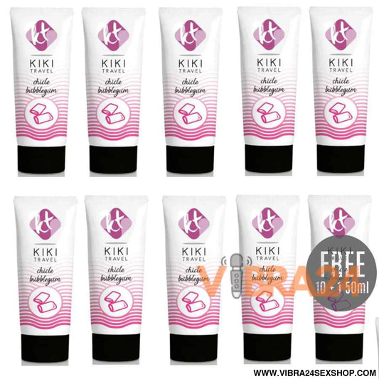KIKÍ TRAVEL - LUBRIFICANTE SABOR GOMA 50ML 10 + 1 GRÁTIS
